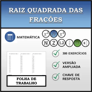 Folha de trabalho: Raiz quadrada das frações