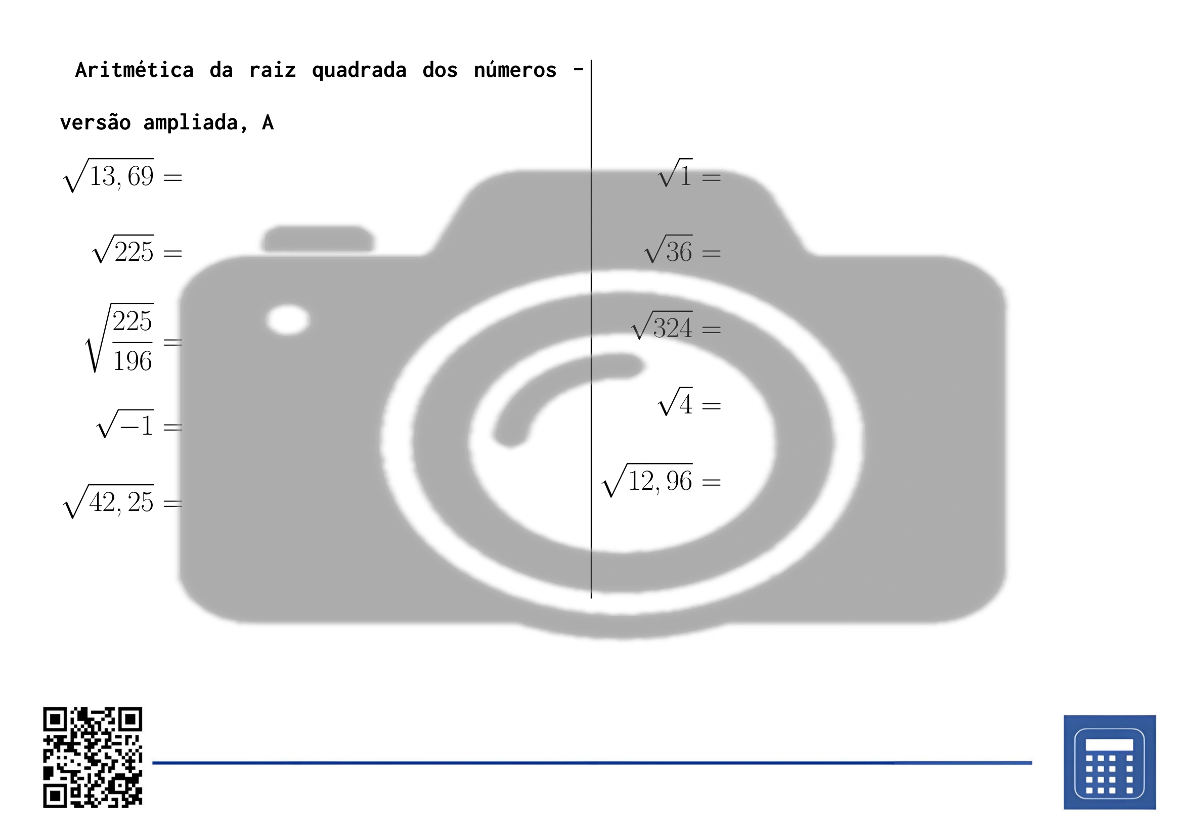 Folha de trabalho: Aritmética da raiz quadrada dos números - Image 3