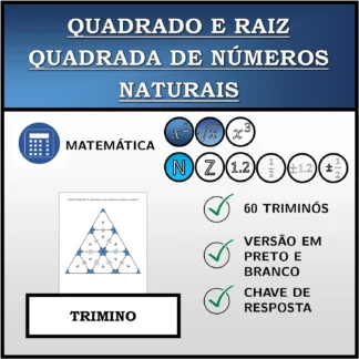 Trimino: Quadrado e raiz quadrada de números naturais