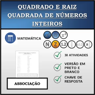 Exercício de associação: Quadrado e raiz quadrada de números inteiros