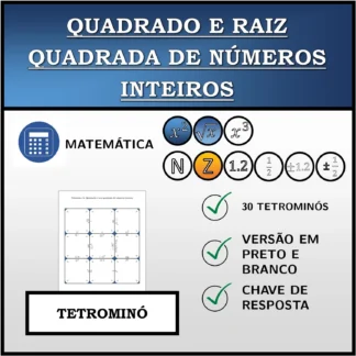 Tetromino: Quadrado e raiz quadrada de números inteiros
